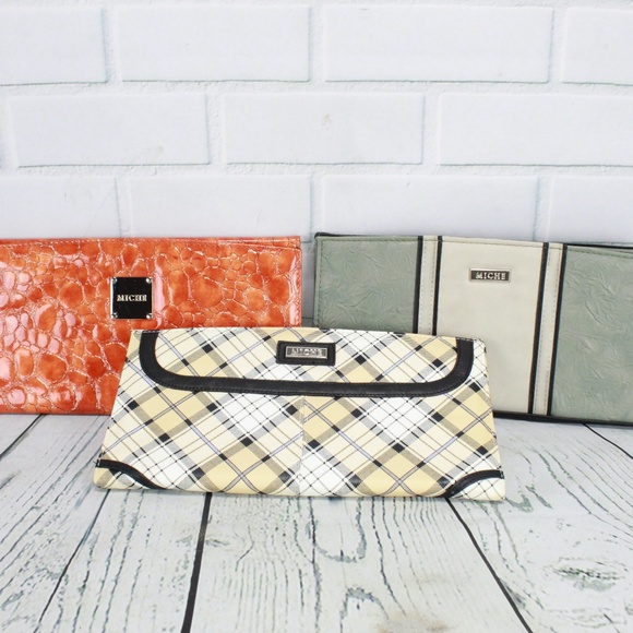 Miche Handbags - Lot of 3 Miche Bag Covers Orange Plaid Green